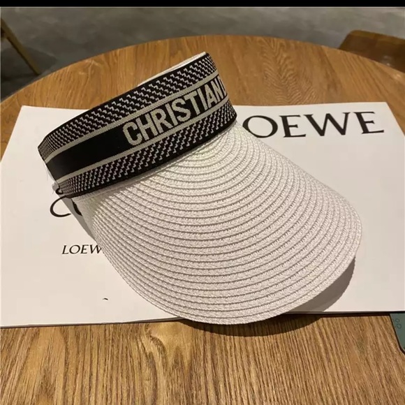 Christian Dior Straw Visor Hat 